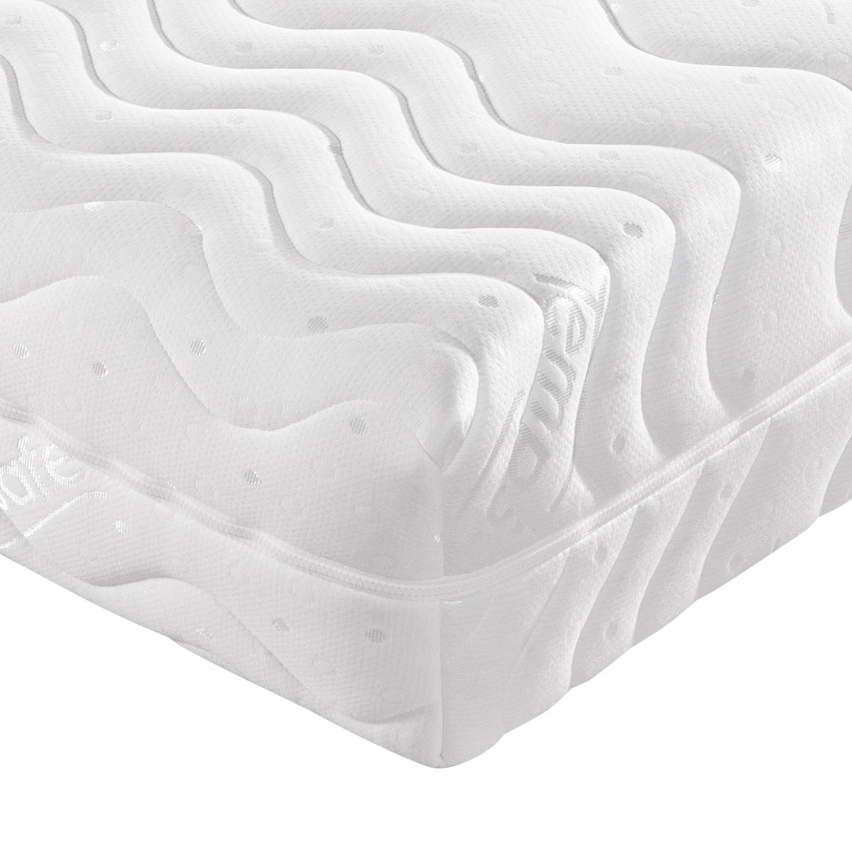 Detailaufnahme Mirage Home Tonnen-Taschenfederkernmatratze weiß mit Komfortschaumabdeckung