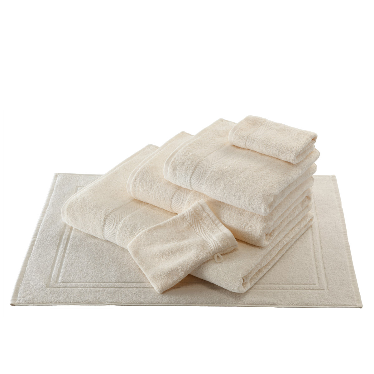 Imperial-Handtücher: Hochwertiges Walkfrottier Badetuch in Creme