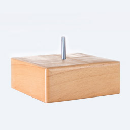 Holz: Design Block Fußset, Natur, 15 x 15 x 6,5 cm (x2)