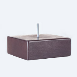 Holz: Design Block Fußset, Braun, 15 x 15 x 6,5 cm (x2)