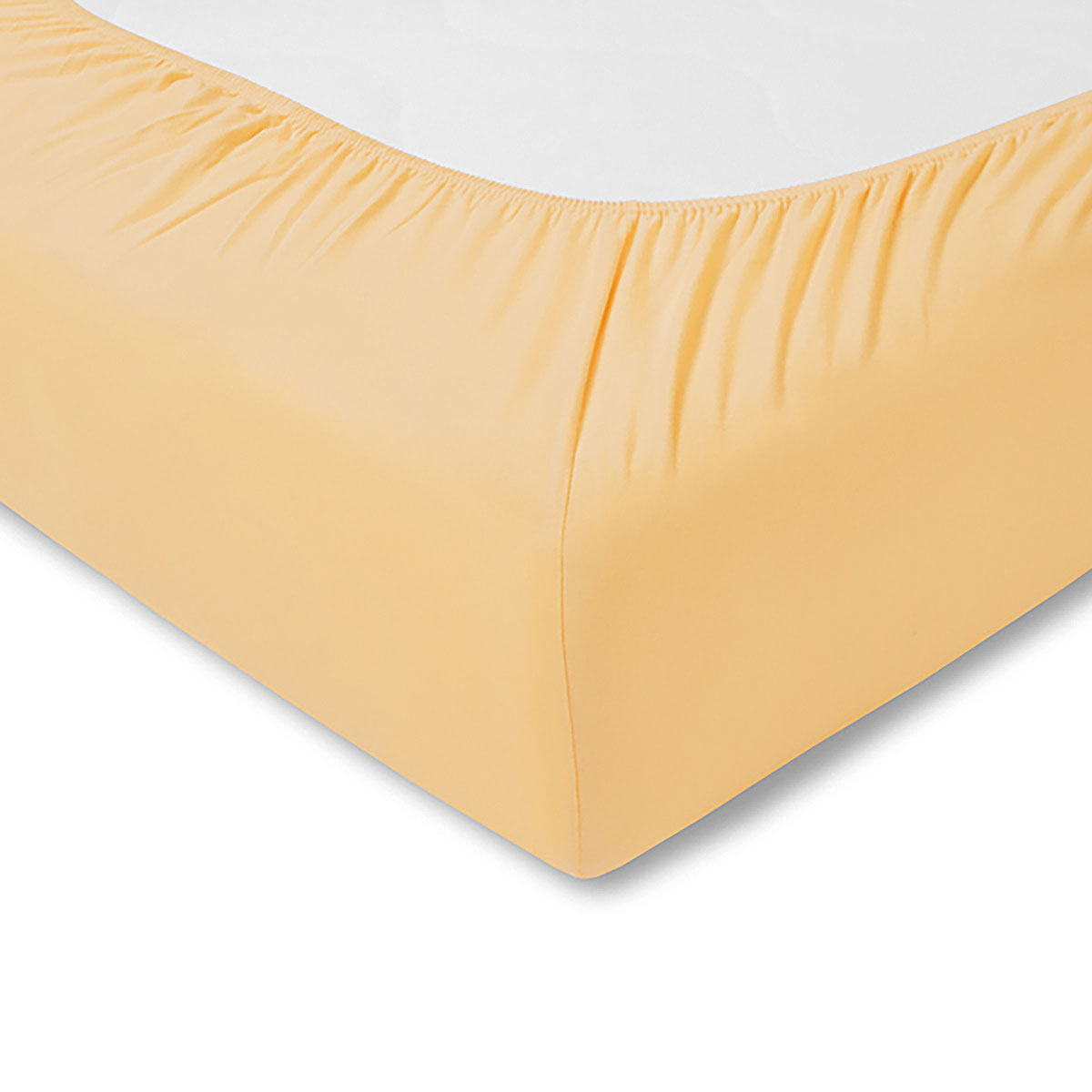 Matratzenunterseite mit Spannbettlaken gelb Gummizug 