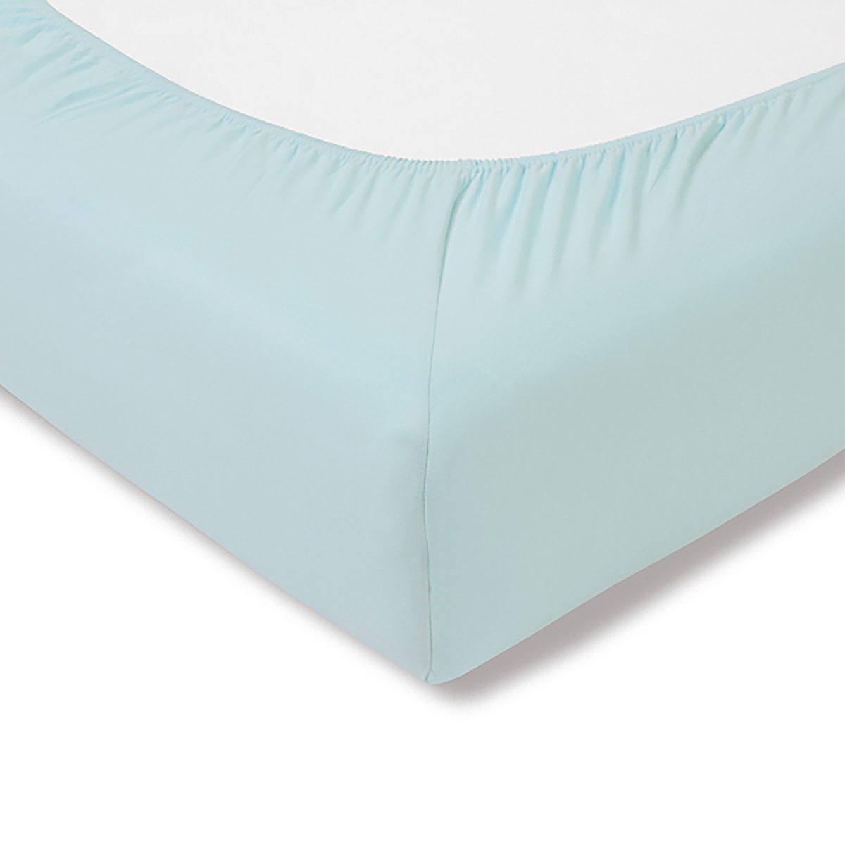 Matratzenunterseite mit Spannbettlaken bleu Gummizug 