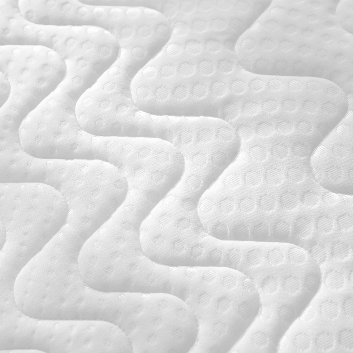 Detailaufnahme weißer Matratzentopper